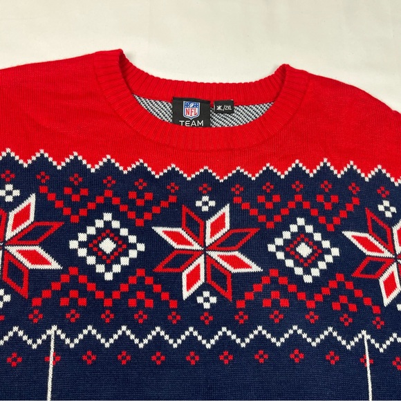 NFL New England Patriots Mens Ugly Christmas Sweater 2XL Nordic Fair Isle B9 - Picture 5 of 9